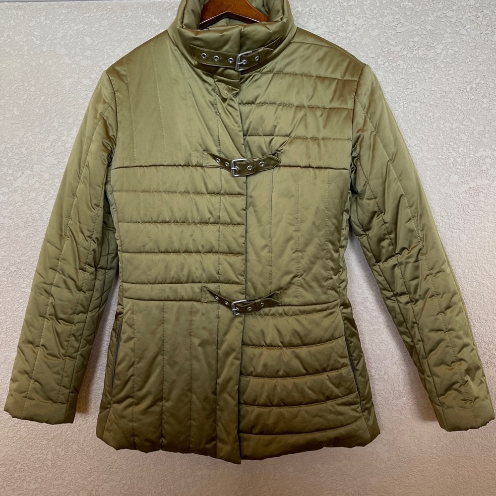 Allegri fitted satin jacket, green